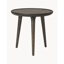 Tavolino Rotondo In Legno Di Quercia Accent, Fatto A Mano