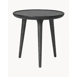 Tavolino Rotondo In Legno Di Quercia Accent, Fatto A Mano