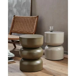 Tavolino Rotondo In Metallo Matka