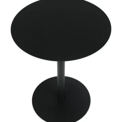 Tavolino Rotondo In Metallo Nero Snow