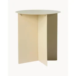 Tavolino Rotondo In Metallo Color Crema Dinga