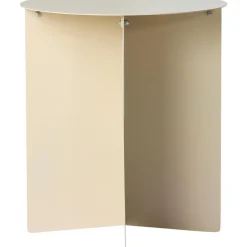 Tavolino Rotondo In Metallo Color Crema Dinga