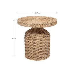 Tavolino Rotondo In Rattan Camo