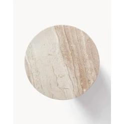 Tavolino Rotondo In Travertino Marisa