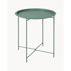 Tavolino-Vassoio Rotondo In Metallo Sangro