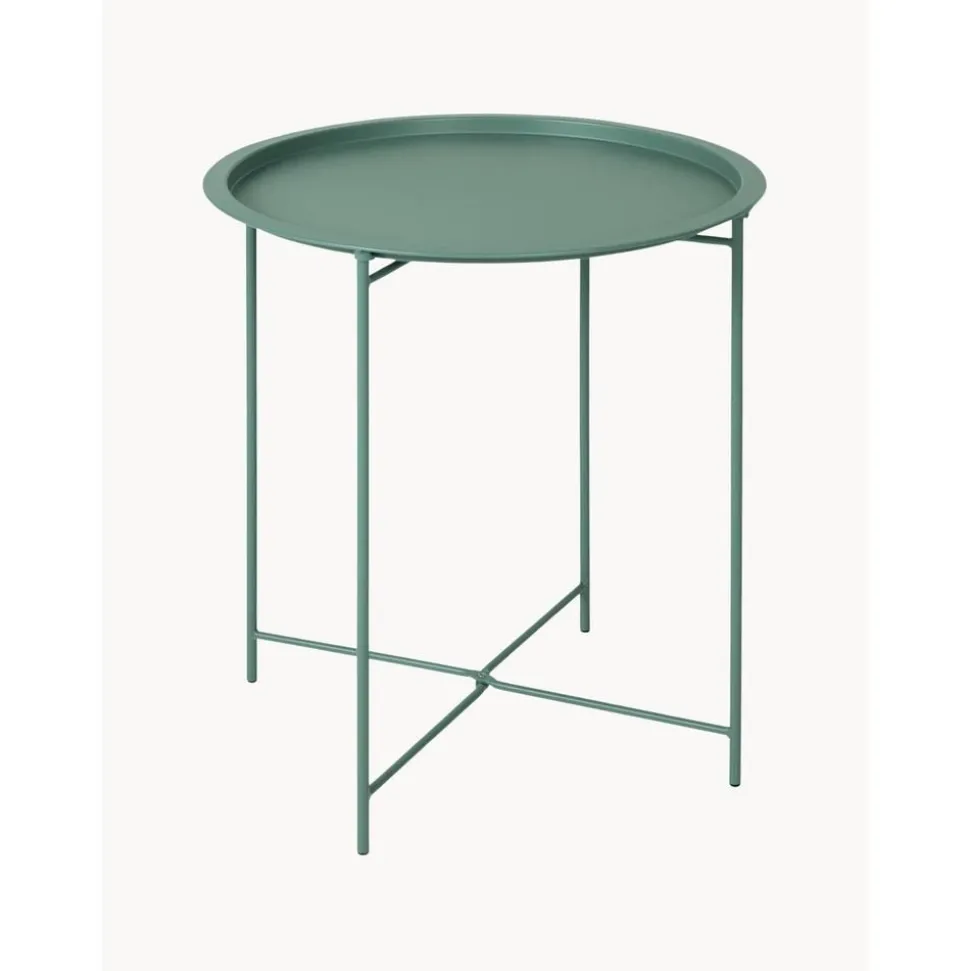 Tavolino-Vassoio Rotondo In Metallo Sangro