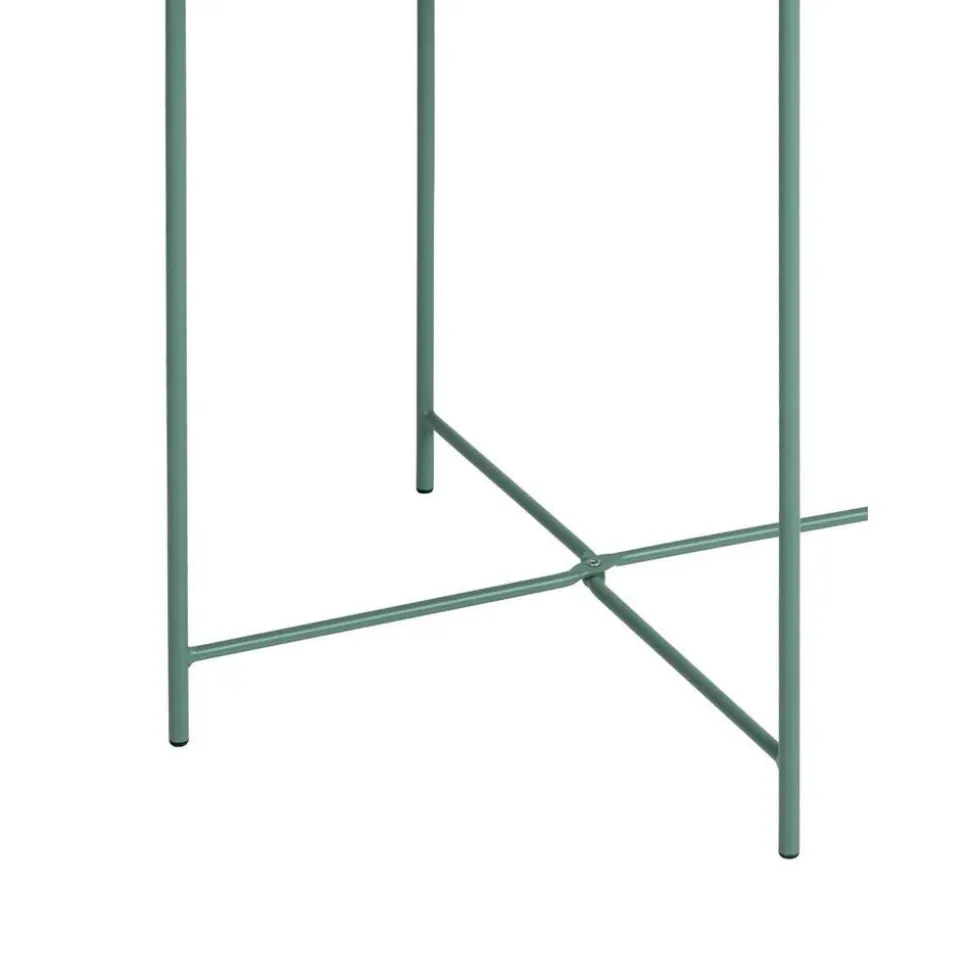 Tavolino-Vassoio Rotondo In Metallo Sangro