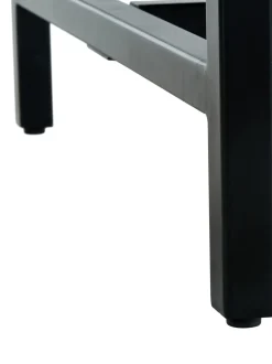 Tavolo Con Piano In Legno Massiccio Nero Raw, 180X90 Cm