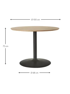 Tavolo Rotondo Con Finitura In Legno Di Frassino Minorca, O 100 Cm