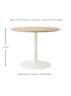 Tavolo Rotondo Con Finitura In Legno Di Frassino Minorca, O 100 Cm