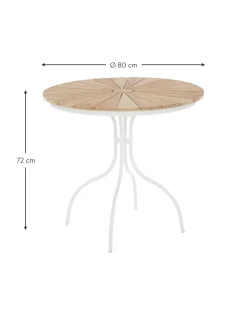 Tavolo Rotondo Da Balcone Con Piano In Legno Di Teak Hard & Ellen