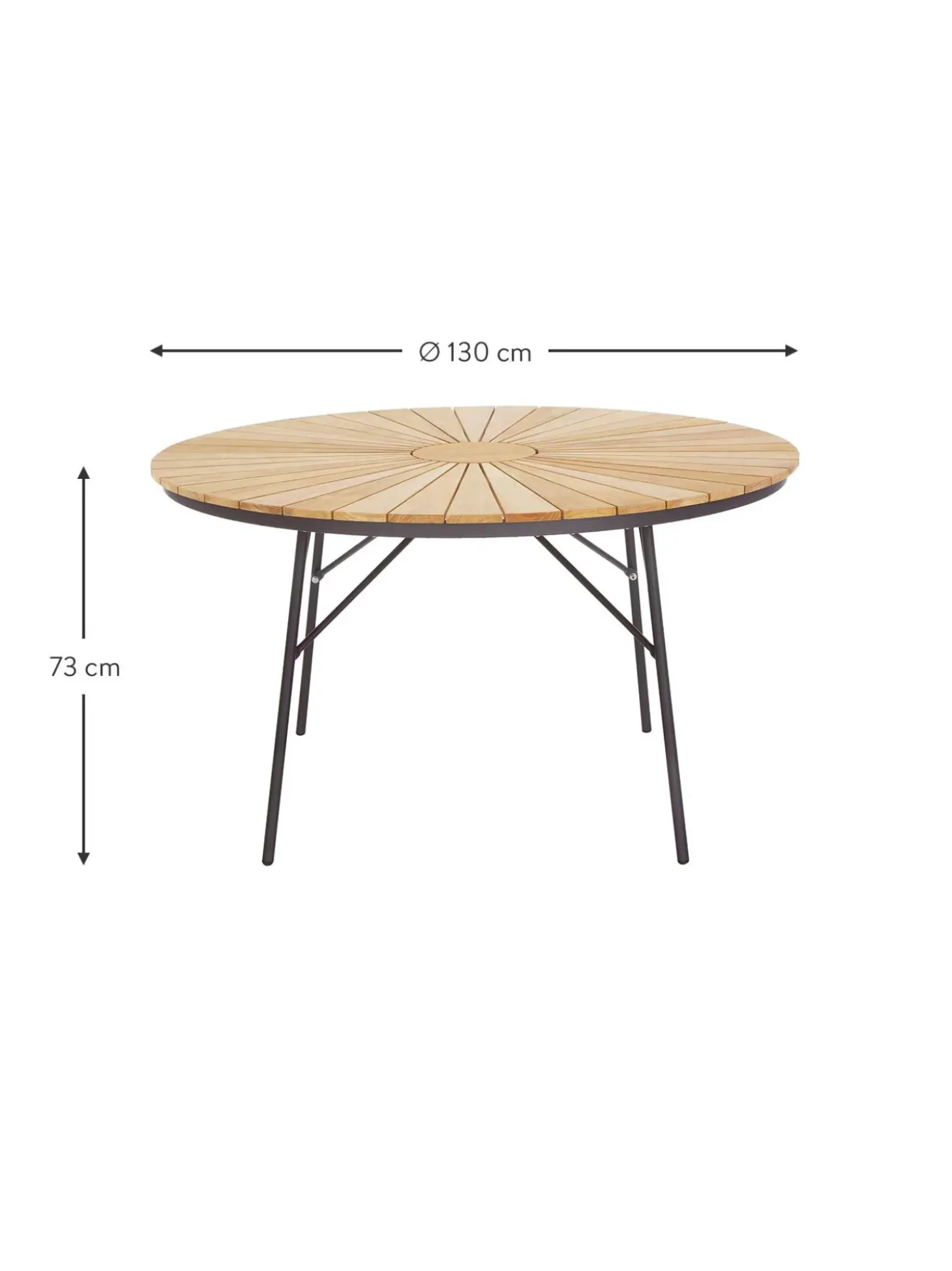 Tavolo Rotondo Da Giardino Con Piano In Legno Di Teak In Varie Misure Hard & Ellen