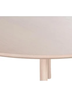 Tavolo Rotondo In Legno Di Quercia Bianco Lavato Yumi O 115 Cm