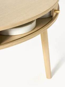 Tavolo-Contenitore Rotondo In Legno Di Quercia Calary