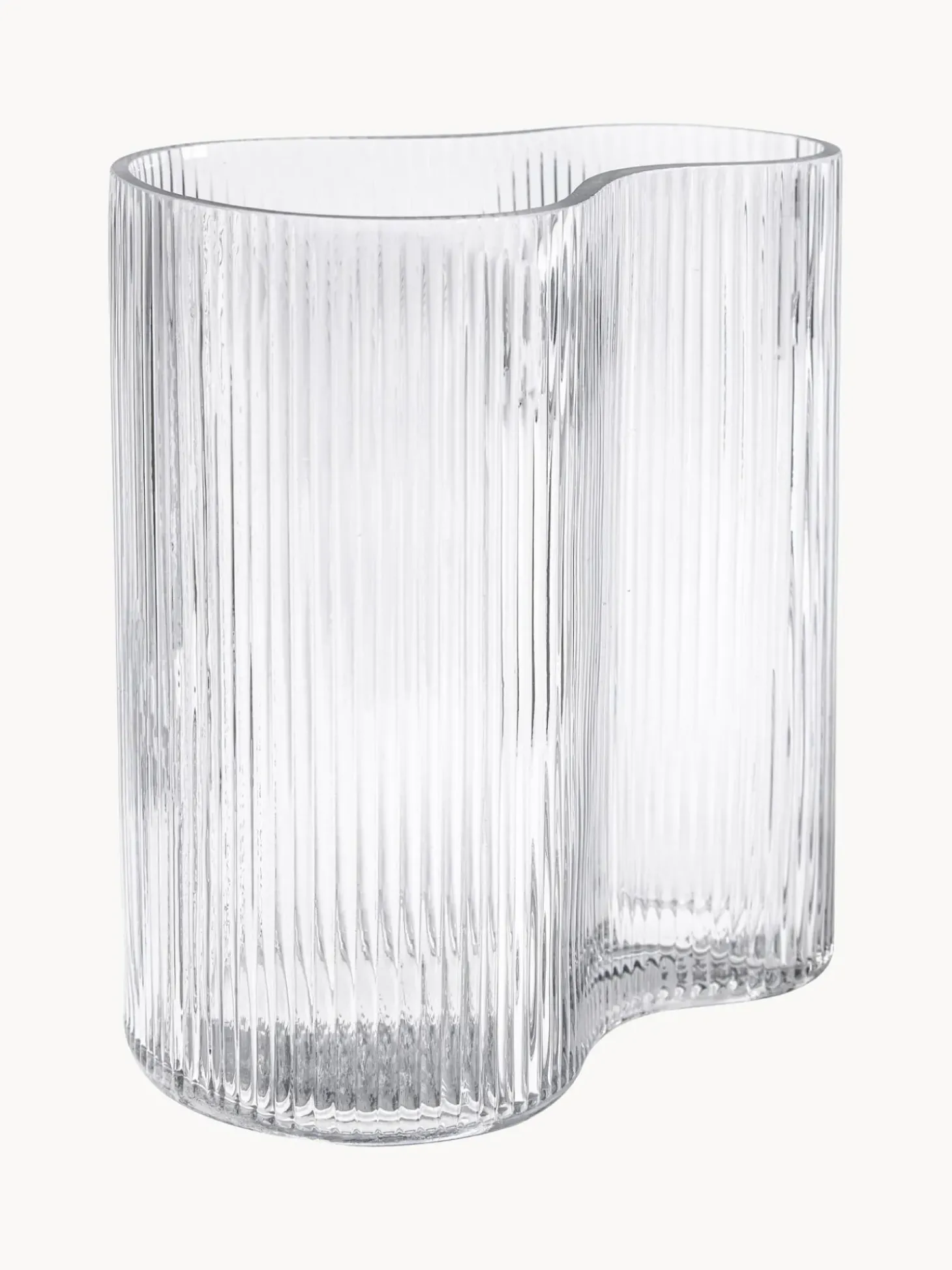 Vaso Di Design In Vetro Soffiato Con Rilievo Scanalato Dawn