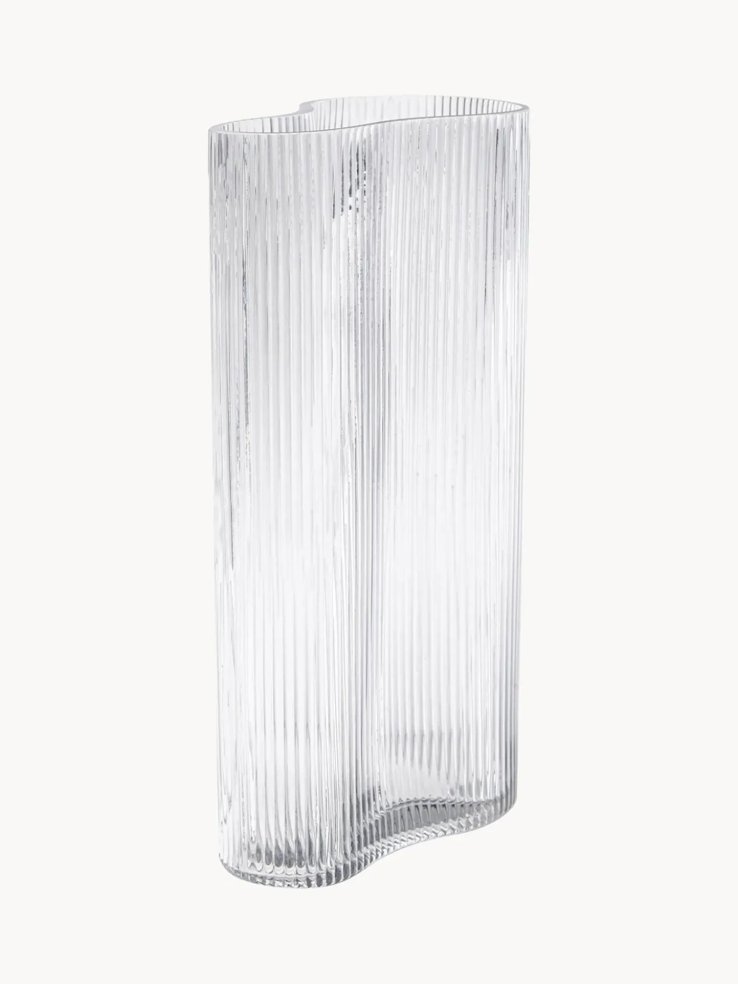 Vaso Di Design In Vetro Soffiato Con Rilievo Scanalato Dawn