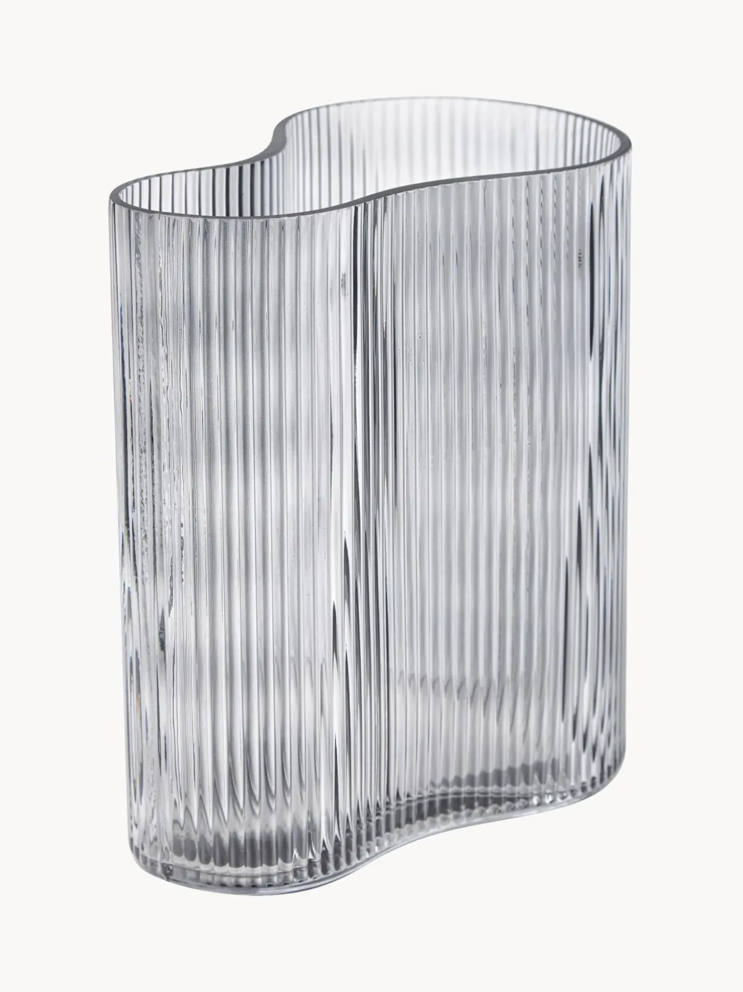 Vaso Di Design In Vetro Soffiato Con Rilievo Scanalato Dawn