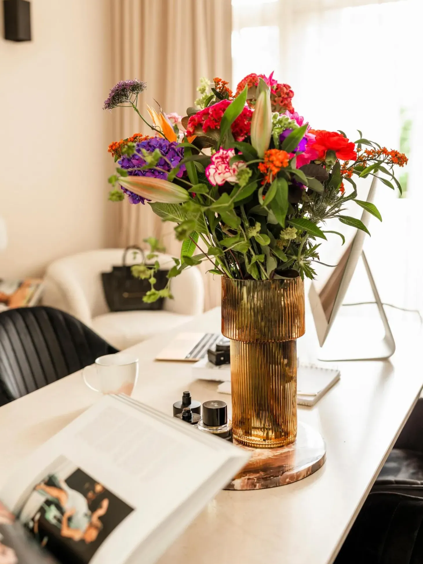 Vaso In Vetro Rigato Lija