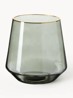 Vaso In Vetro Soffiato Con Bordo Dorato Joyce