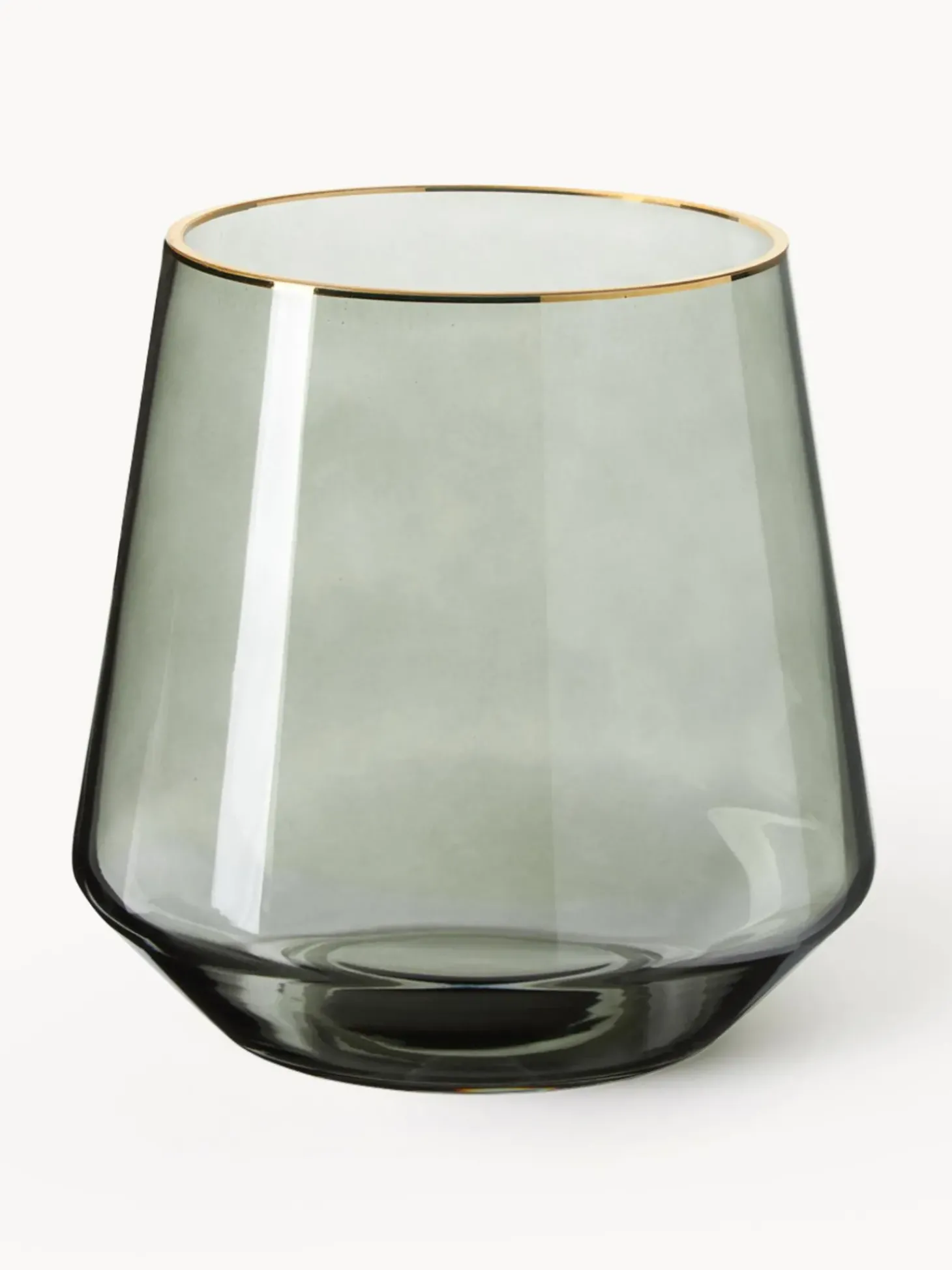 Vaso In Vetro Soffiato Con Bordo Dorato Joyce