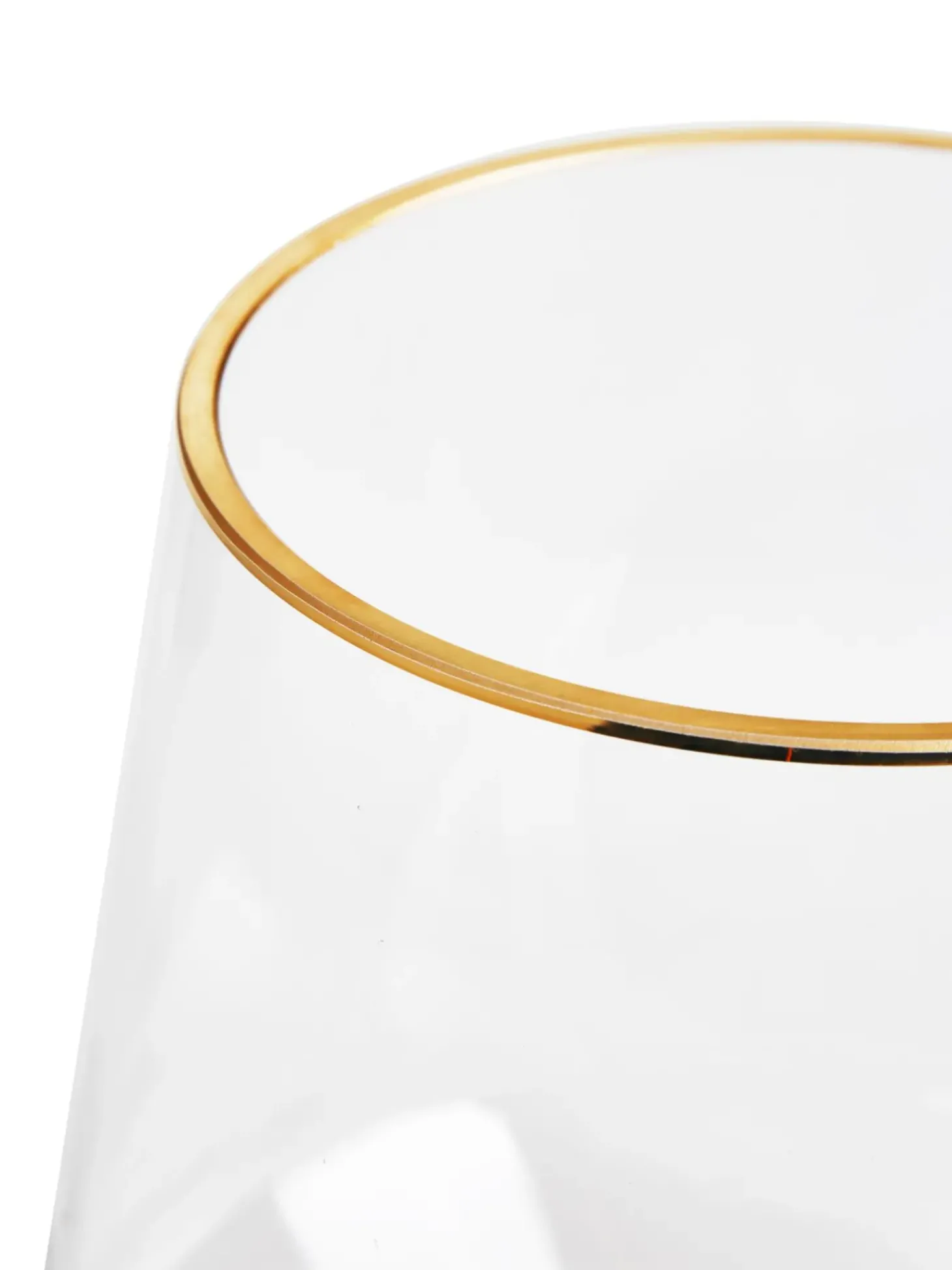 Vaso In Vetro Soffiato Con Bordo Dorato Joyce