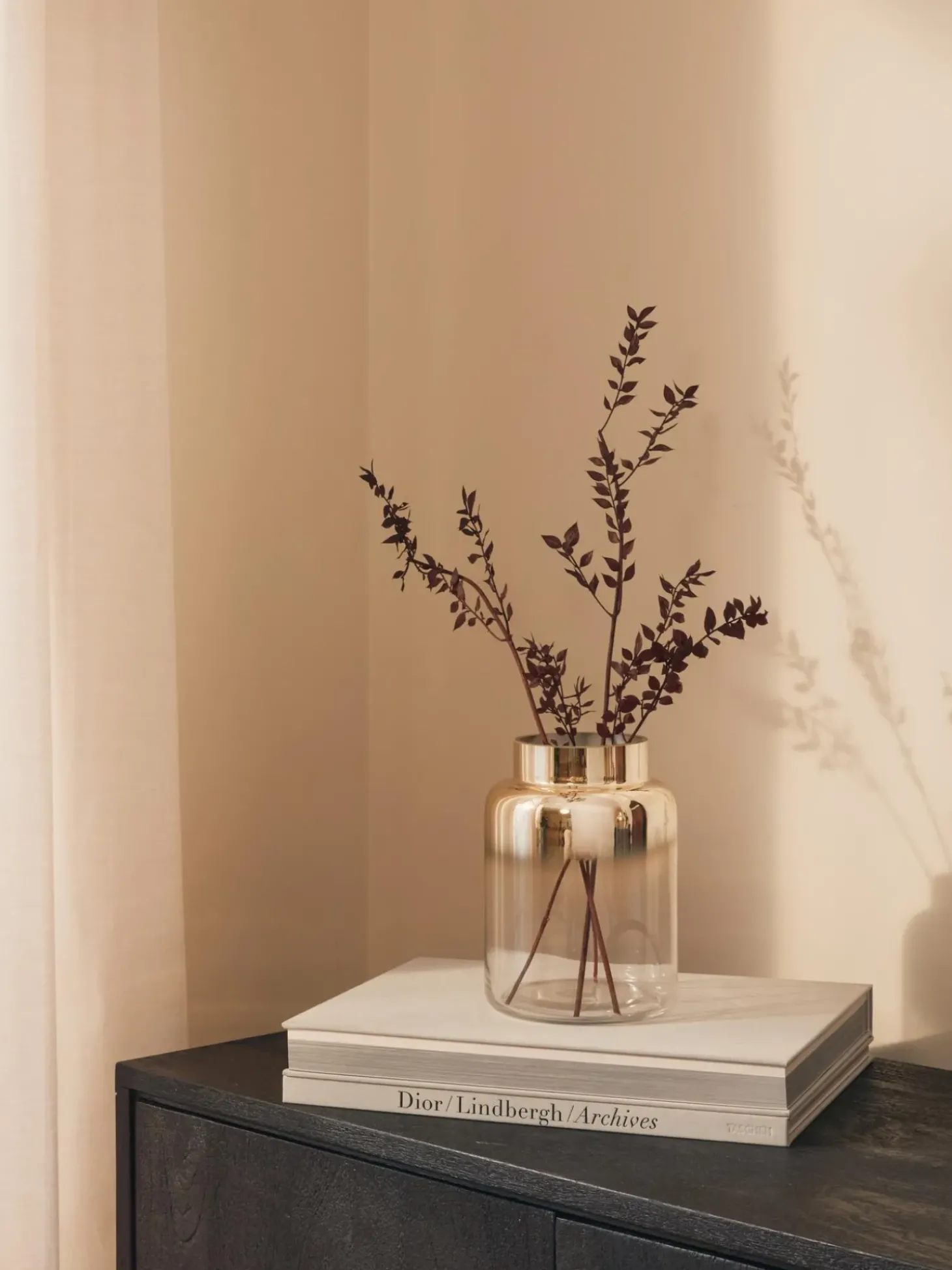 Vaso In Vetro Soffiato Con Riflessi Dorati Uma