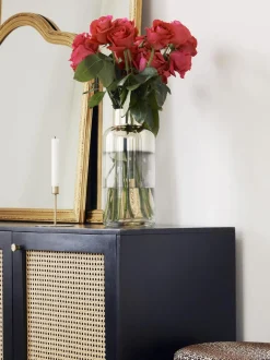 Vaso In Vetro Soffiato Con Riflessi Dorati Uma