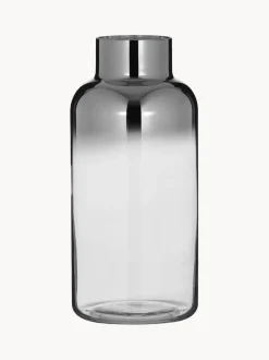 Vaso In Vetro Soffiato Con Riflessi Cromati Uma