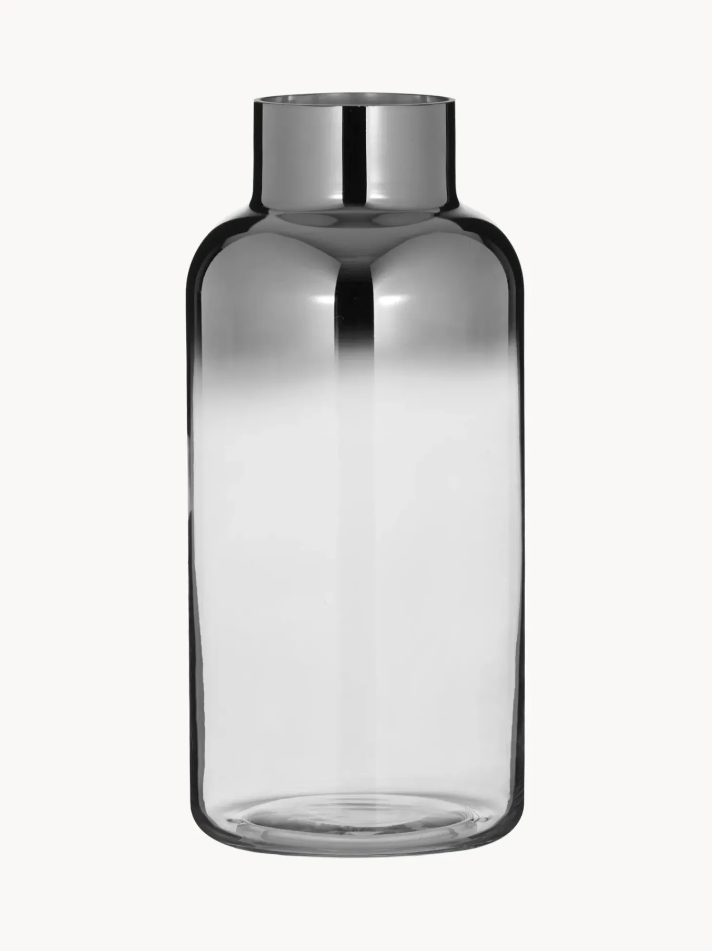 Vaso In Vetro Soffiato Con Riflessi Cromati Uma