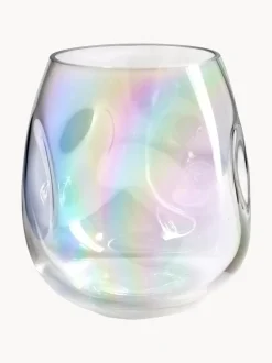 Vaso In Vetro Soffiato Iridescente Rainbow