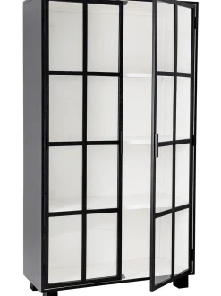 Vetrina Nera Con Ante In Vetro Jesper